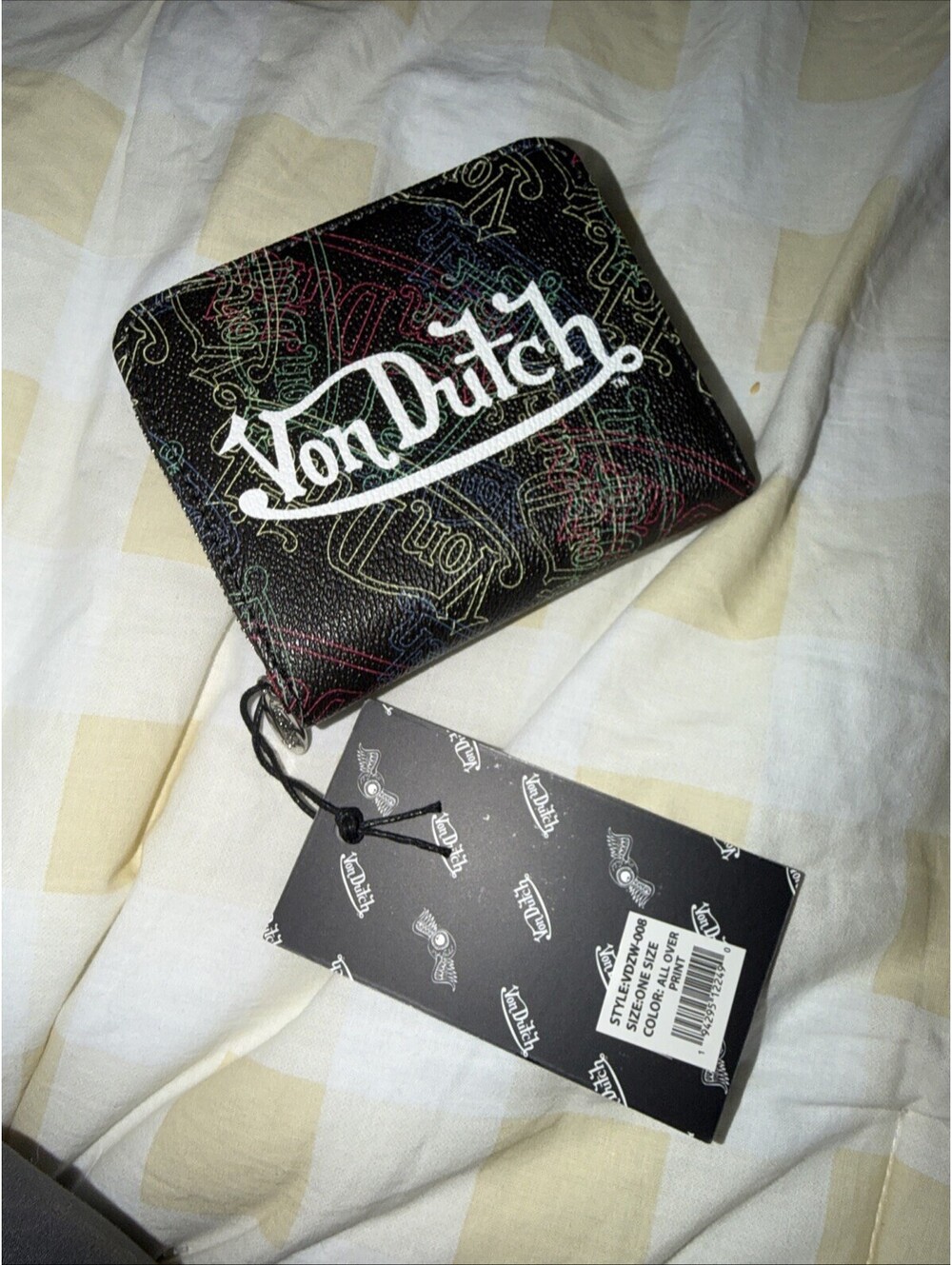 Von Dutch Bi-Fold Wallet, , Slim (3.75"H x 4.25"W, Black All Over Print